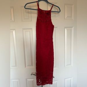 Macy’s red lace holiday dress